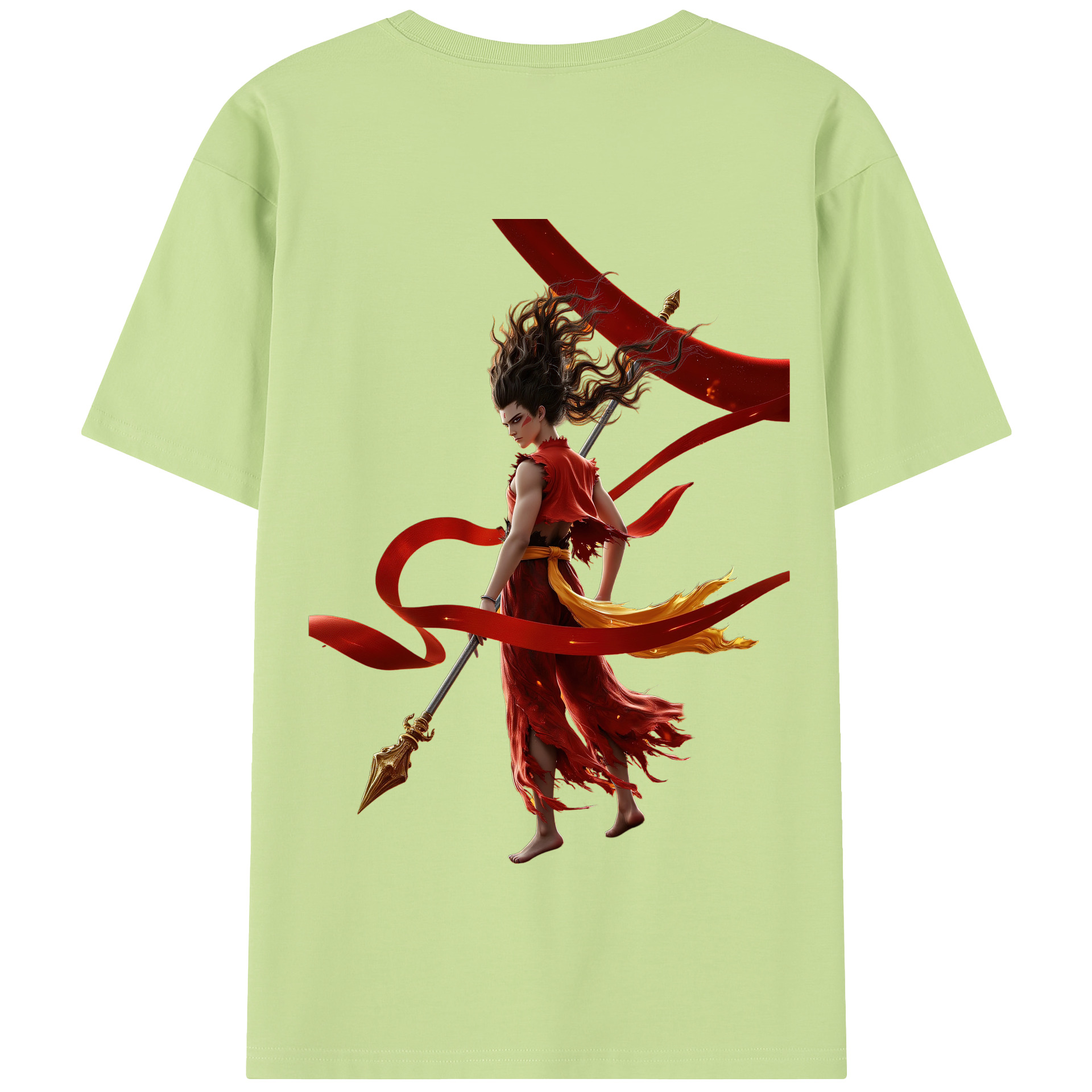 （画像用） Ne Zha 2 ナタ 魔童の大暴れ 綿100％半袖Tシャツ（背面プリント）